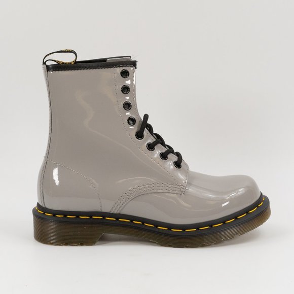Dr. Martens Women's Patent Leather 'Grey' Lace Up Boot 27635076 Multi Size - Picture 2 of 12